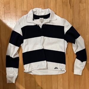 BDG Navy and White Striped Rugby Shirt for Women